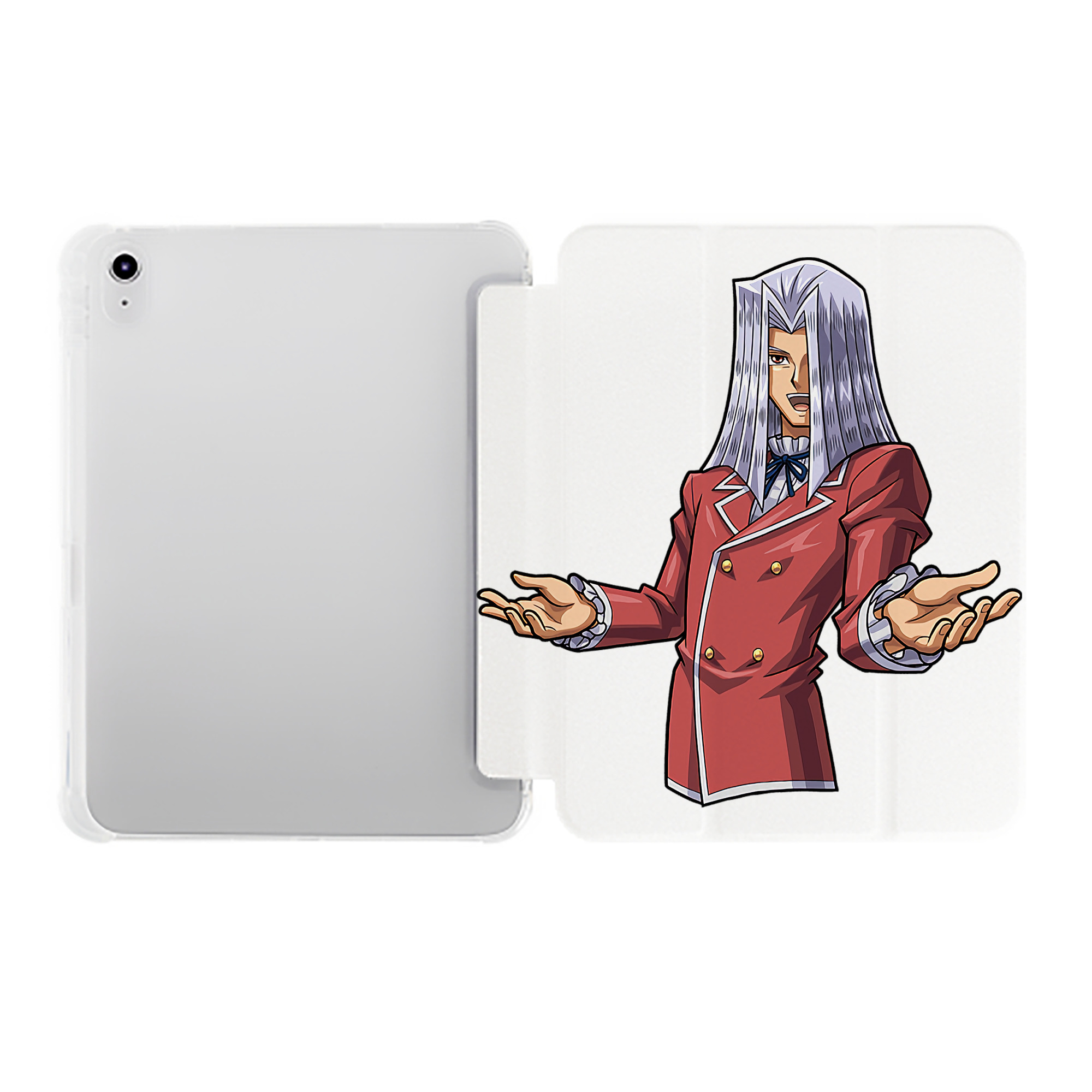 （画像用） 遊☆戯☆王 Yu-Gi-Oh! IPad ケース ペン収納付き 三つ折りスタンド PUレザー×シリコン 対応機種9.5/10.5/10.9インチ